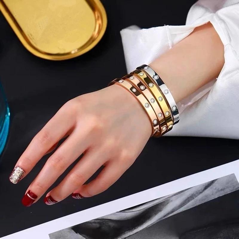 Bangle Lover Bracelets For Women Couple Luxuxy Bangles Fashion Crystal Cuff Charm Cubic Zirconia India Stainless Steel Jewelry GiftBangle
Bangle Lover Bracelets For Women Couple Luxuxy Bangles Fashion Crystal Cuff Charm Cubic Zirconia India Stainless Steel Jewelry GiftBangle