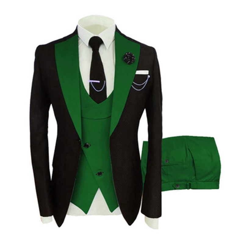 New Popular Black 3 Piece Suit Men Wedding Tuxedos Green Notch Lapel Slim Fit Groom Tuxedos Men Dinner Prom Blazer(Jacket+Pants+Tie+Vest) 776, Same as picture
New Popular Black 3 Piece Suit Men Wedding Tuxedos Green Notch Lapel Slim Fit Groom Tuxedos Men Dinner Prom Blazer(Jacket+Pants+Tie+Vest) 776, Same as picture