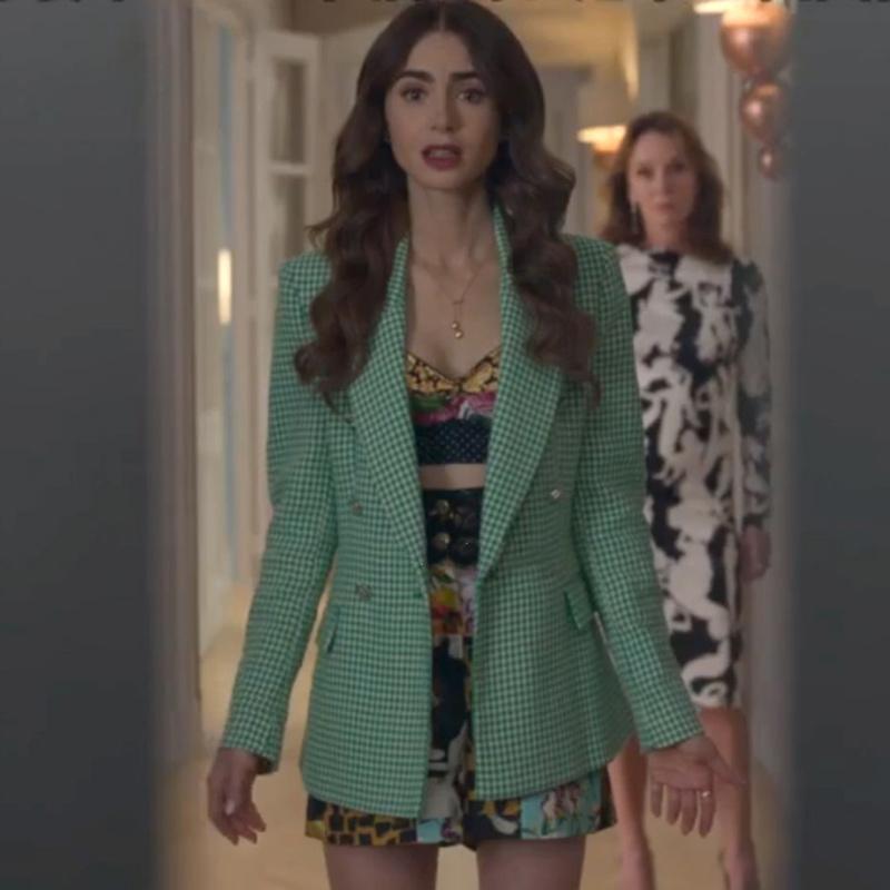 Women' Suits & Blazers Emily In Paris 2 Same Green Plaid Suit Jacket Woman Tops 2022 Spring Design Double Breasted Elegant Pink Coat Female, Army green
Women' Suits & Blazers Emily In Paris 2 Same Green Plaid Suit Jacket Woman Tops 2022 Spring Design Double Breasted Elegant Pink Coat Female, Army green