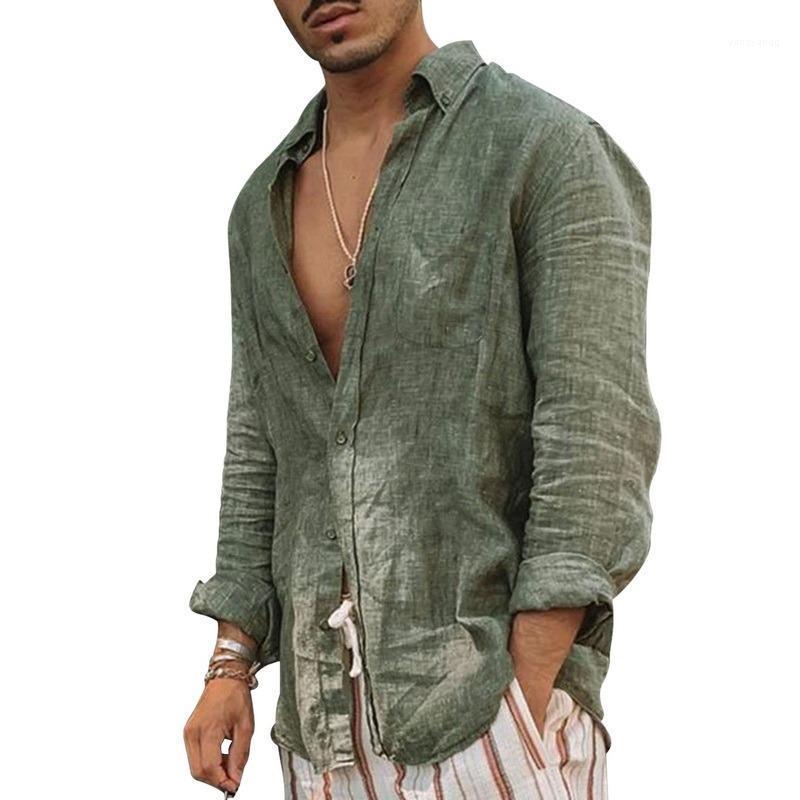 Men's Linen Cotton Shirt - Casual Long Sleeve Hippie Button Up Beach T Shirts Breathable Solid Color Men Tops, F-02
Men's Linen Cotton Shirt - Casual Long Sleeve Hippie Button Up Beach T Shirts Breathable Solid Color Men Tops, F-02
