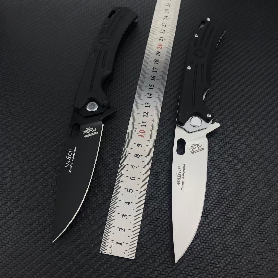 Russian-HOKC 5-Stars Tactical Folding Knife D2 steel blade G10 handle NOKS Knives integration outdoor survival camping self-defense tools