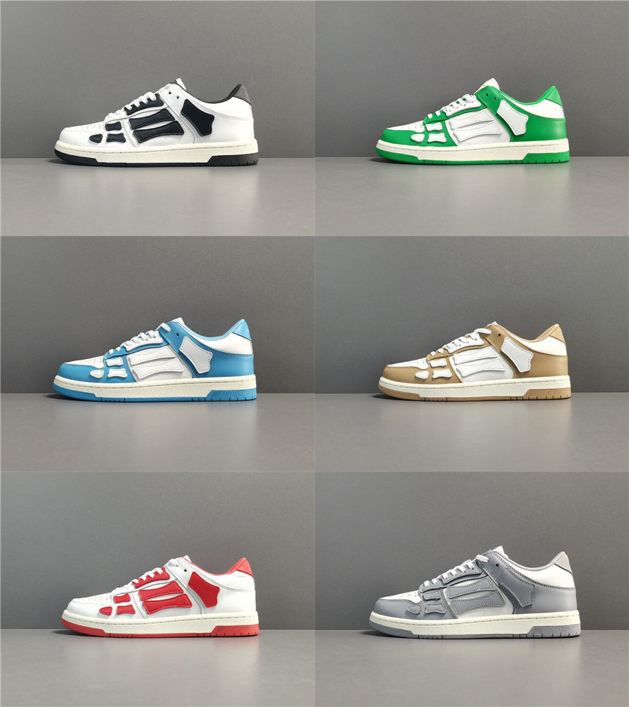 Designer Skel Bones Low Top Leather Sneakers Shoes Men's Skeleton Blue Red White Black Green Grey Men Outdoor Sports Trainers With Original Box 36-46, Double box
Designer Skel Bones Low Top Leather Sneakers Shoes Men's Skeleton Blue Red White Black Green Grey Men Outdoor Sports Trainers With Original Box 36-46, Double box