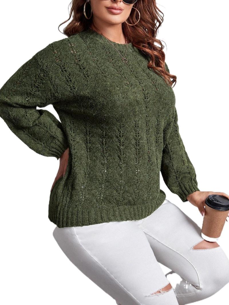 Women's Plus Size T-Shirt Drop Shoulder Pointelle Knit Sweater L5T0#Women's, Army green
Women's Plus Size T-Shirt Drop Shoulder Pointelle Knit Sweater L5T0#Women's, Army green