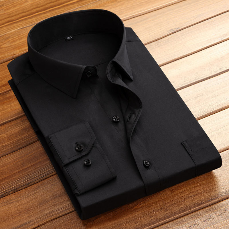 Basic Business Men Dress Shirts Solid Color Stripe Twill Fashion Regular Fit Formal Work Long Sleeve Smart Casual Shirt 220322