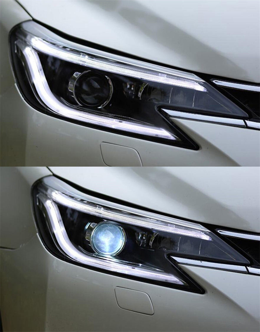 Car Headlights For 2014 REIZ Mark X 2013 LED Front Headlight DRL Bi-Xenon Lens Replacement High Beam Turn Signal Driving Lights
