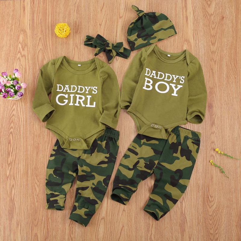 Clothing Sets 0-12M Born Baby Toddler Kids Girls Boys Casual Suit Clothes Army Green Long Sleeve Romper Top Camouflage Pants 2pcs OutfitClot
Clothing Sets 0-12M Born Baby Toddler Kids Girls Boys Casual Suit Clothes Army Green Long Sleeve Romper Top Camouflage Pants 2pcs OutfitClot