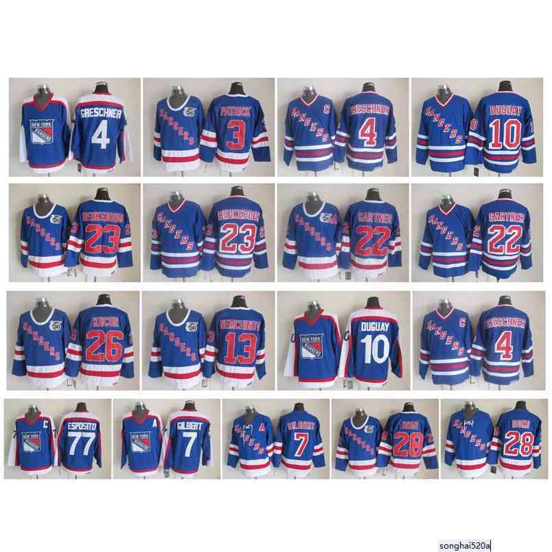 95 Vintage New York Rangers Jersey 3 James Patrick 4 Ron Greschner 7 Rod Gilbert 10 Ron Duguay 28 Tie Dom 77 Phil Esposito Gartner Retro nhl's Jerseys, As pic
95 Vintage New York Rangers Jersey 3 James Patrick 4 Ron Greschner 7 Rod Gilbert 10 Ron Duguay 28 Tie Dom 77 Phil Esposito Gartner Retro nhl's Jerseys, As pic