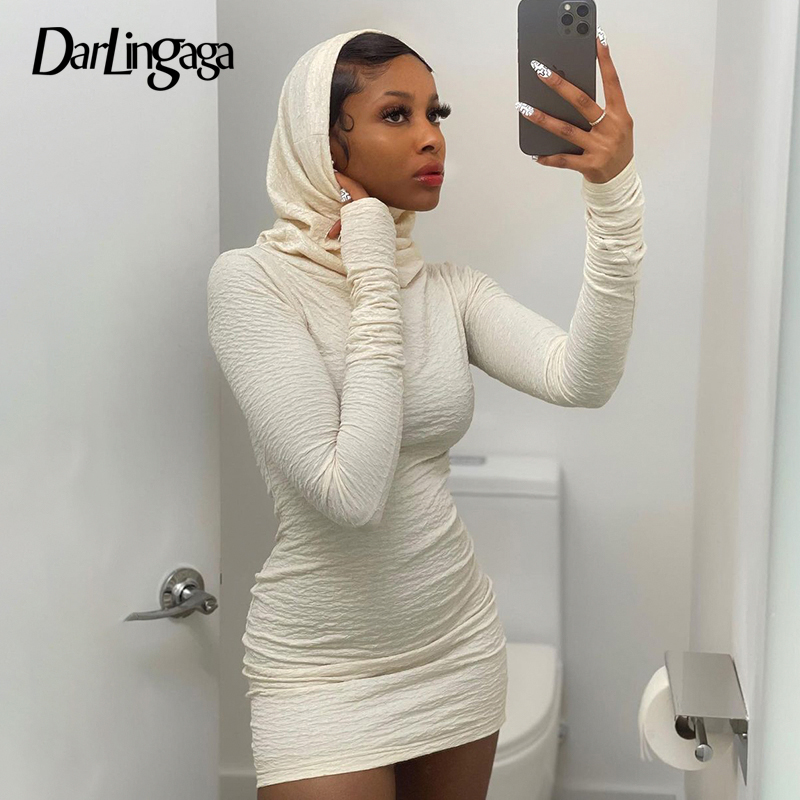 Fashion Elegant White Hooded Bodycon Dress Women Solid Long Sleeve Skinny Club Party Autumn Dress Sexy Mini Clothing, White dress
Fashion Elegant White Hooded Bodycon Dress Women Solid Long Sleeve Skinny Club Party Autumn Dress Sexy Mini Clothing, White dress