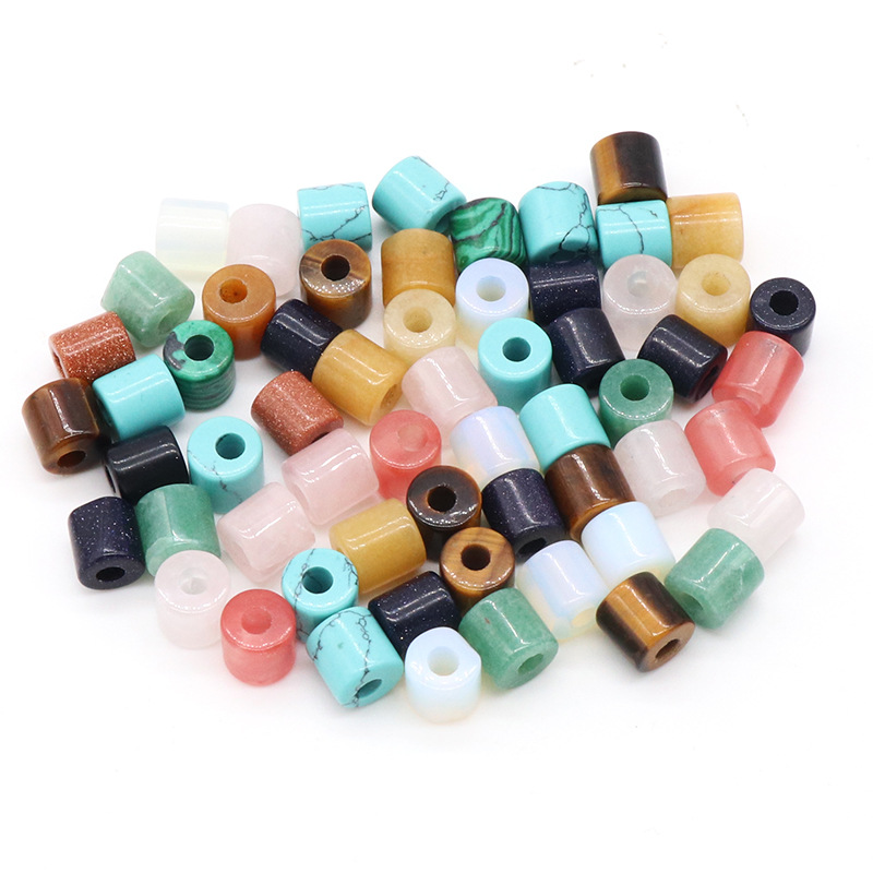 Natural Stone Large Hole Cylindrical Loose Beads Chakra Healing Reiki Crystal beadFor Diy Necklace Jewelry Accessories