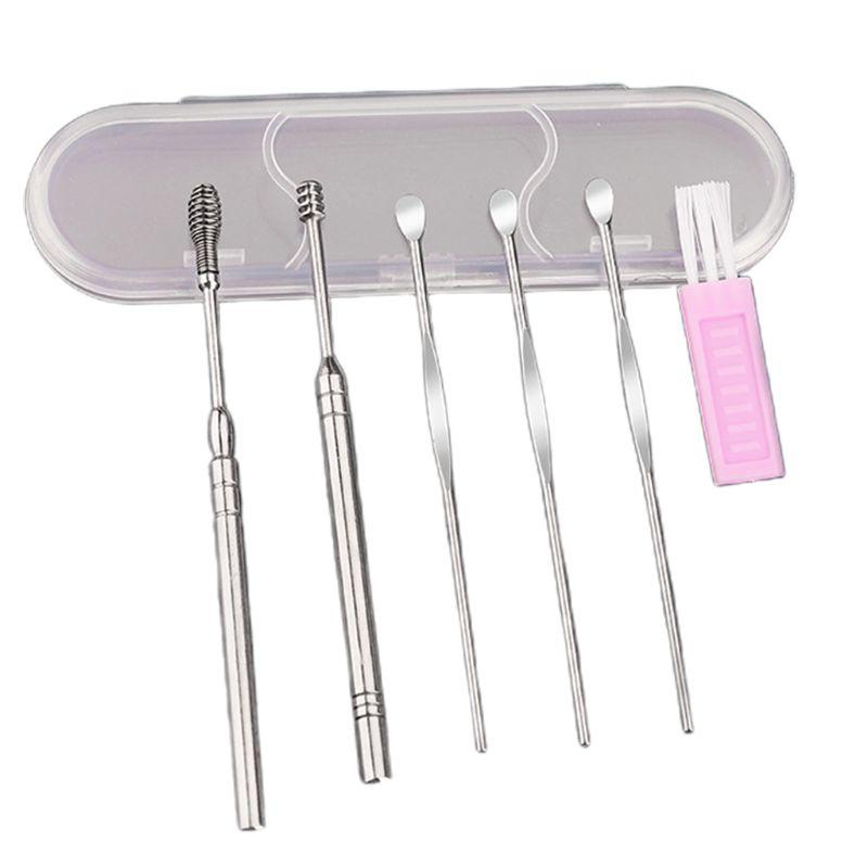 Nail Art Kits 6Pcs/Set Stainless Steel Ear Wax Removal Tools Kit Hygiene Care Spiral Spring Curette Earpick Cleaning Spoons With Brush Stora
Nail Art Kits 6Pcs/Set Stainless Steel Ear Wax Removal Tools Kit Hygiene Care Spiral Spring Curette Earpick Cleaning Spoons With Brush Stora