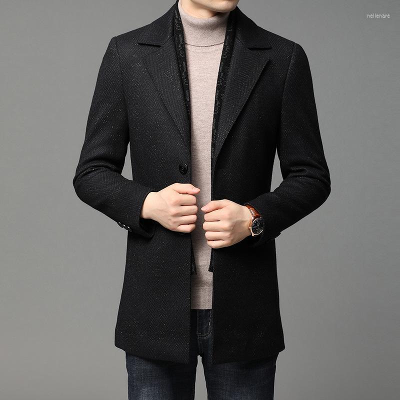 Men's Wool & Blends Woolen Coat Medium Length Autumn Winter Double Faced NII Windbreaker Youth Middle Aged With Nell22, Black
Men's Wool & Blends Woolen Coat Medium Length Autumn Winter Double Faced NII Windbreaker Youth Middle Aged With Nell22, Black