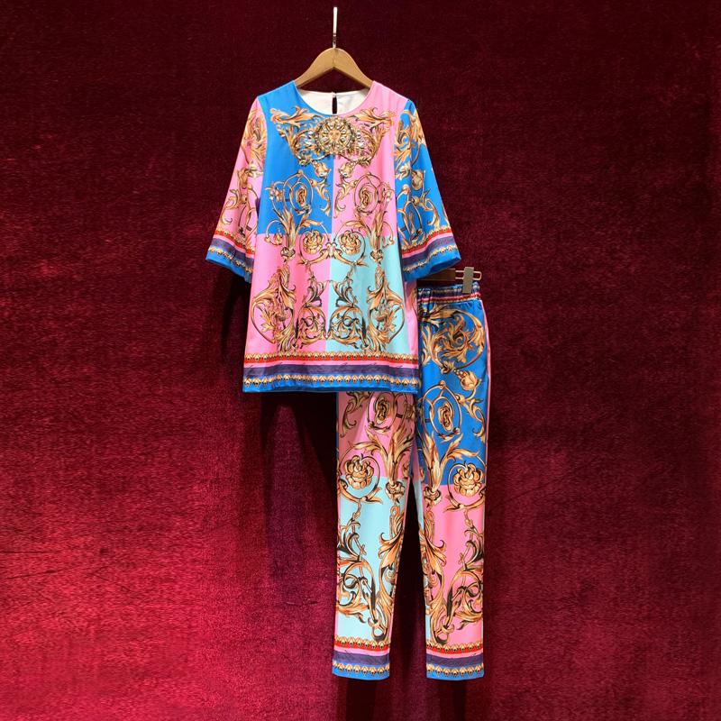 Women' Two Piece Pants European And American Women' Wear Spring 2022 Three-quarter Sleeve Stud Printed T-shirt Nine Minutes Of Fashion, Pink
Women' Two Piece Pants European And American Women' Wear Spring 2022 Three-quarter Sleeve Stud Printed T-shirt Nine Minutes Of Fashion, Pink
