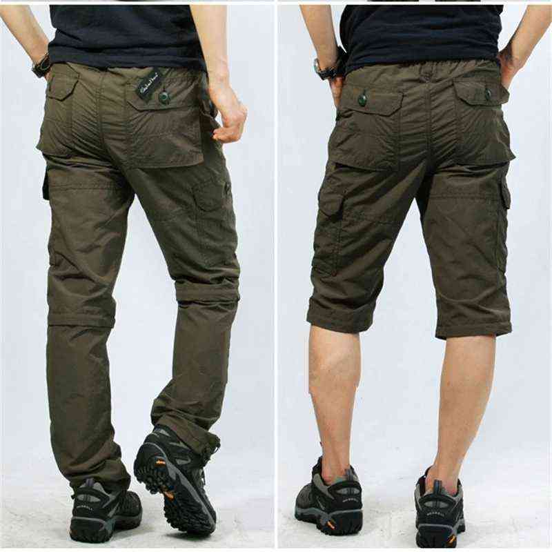 Spring Summer Men Casual Pants Detachable Shorts Multi-pockets Climbing Camping Fishing Hiking Trousers Pantalon Tactico Hombre G220507