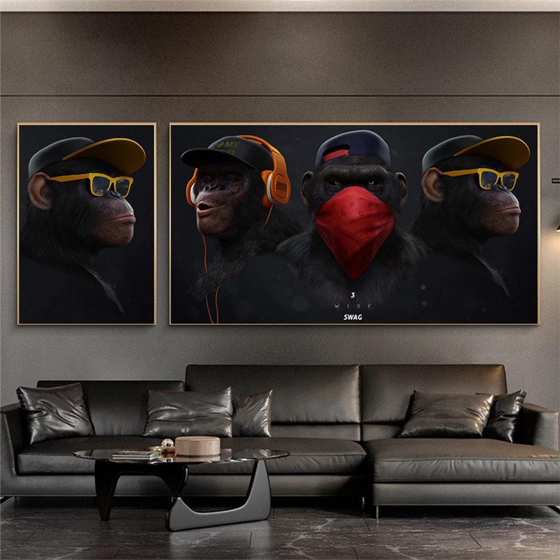 Large Animal Picture Canvas Printed Painting Modern Funny Mask Monkey Modern Art pPrint Wall Art Poster for Living Room 
Large Animal Picture Canvas Printed Painting Modern Funny Mask Monkey Modern Art pPrint Wall Art Poster for Living Room