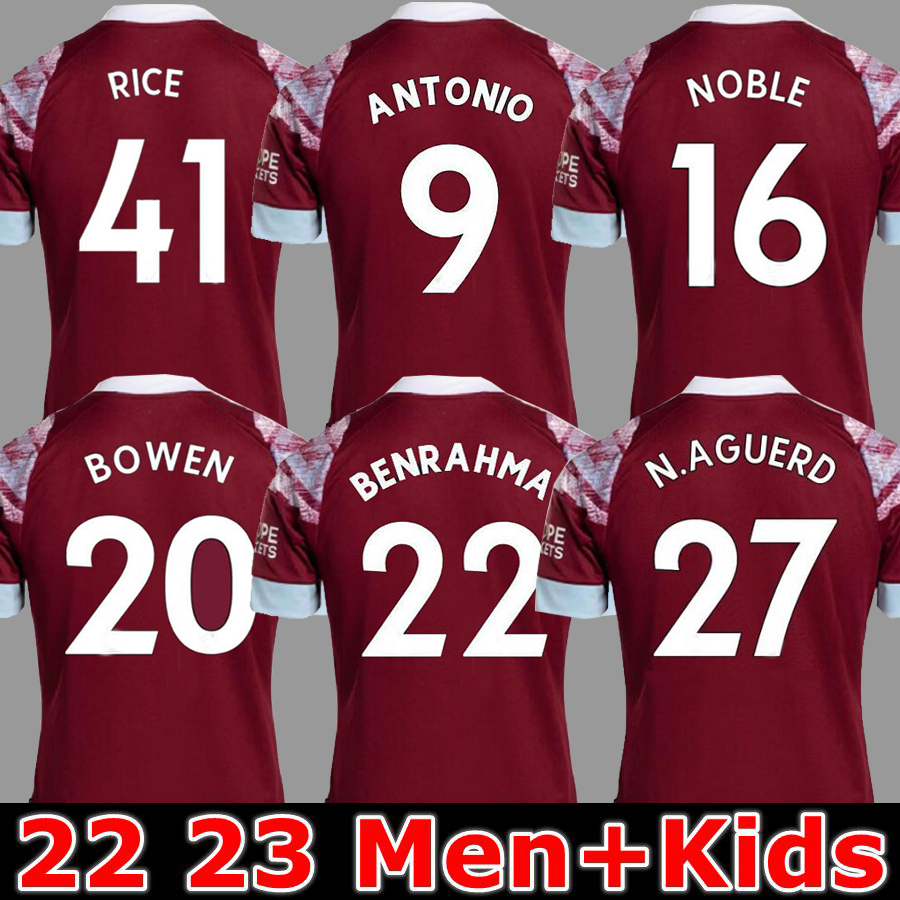 22 23 West Hams BOWEN RICE Soccer Jerseys N.AGUERO BENRAHMA LANZINI ANTONIO YARMOLENKO NOBLE FORNALS DAWSON Vlasic SOUCEK 2022 2023Jersey Football Shirt Men, 22 23 home kids
22 23 West Hams BOWEN RICE Soccer Jerseys N.AGUERO BENRAHMA LANZINI ANTONIO YARMOLENKO NOBLE FORNALS DAWSON Vlasic SOUCEK 2022 2023Jersey Football Shirt Men, 22 23 home kids