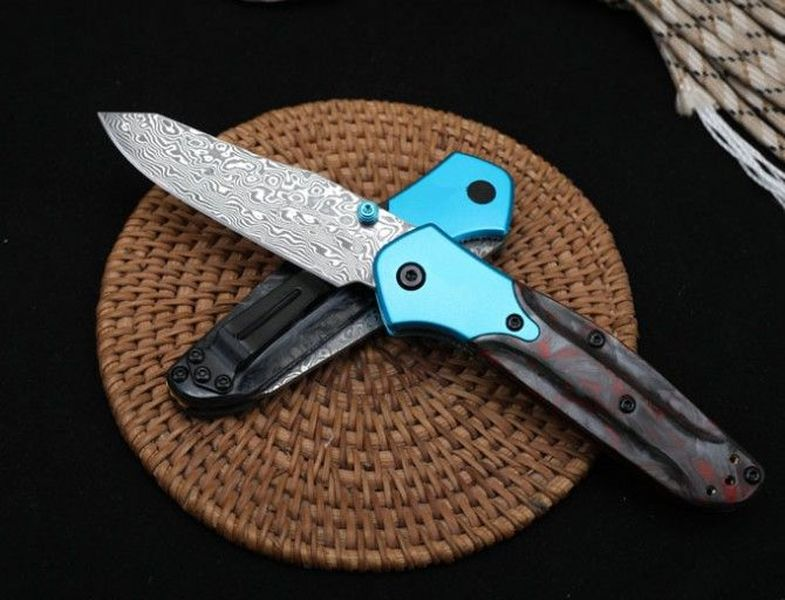 Butterfly BM945-221 Pocket Folding Knife Damascus Blade Aluminum Carbon Fiber Handle Tactical Hunting EDC Survival Tool Knives a4046