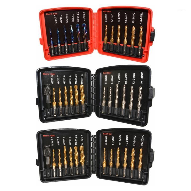 Hand Tools Titanium Combination Drill Tap Bit Set Screw Tapping High-Speed Steel Hexagonal Handle Tool 13pcs SAE/Metric
Hand Tools Titanium Combination Drill Tap Bit Set Screw Tapping High-Speed Steel Hexagonal Handle Tool 13pcs SAE/Metric