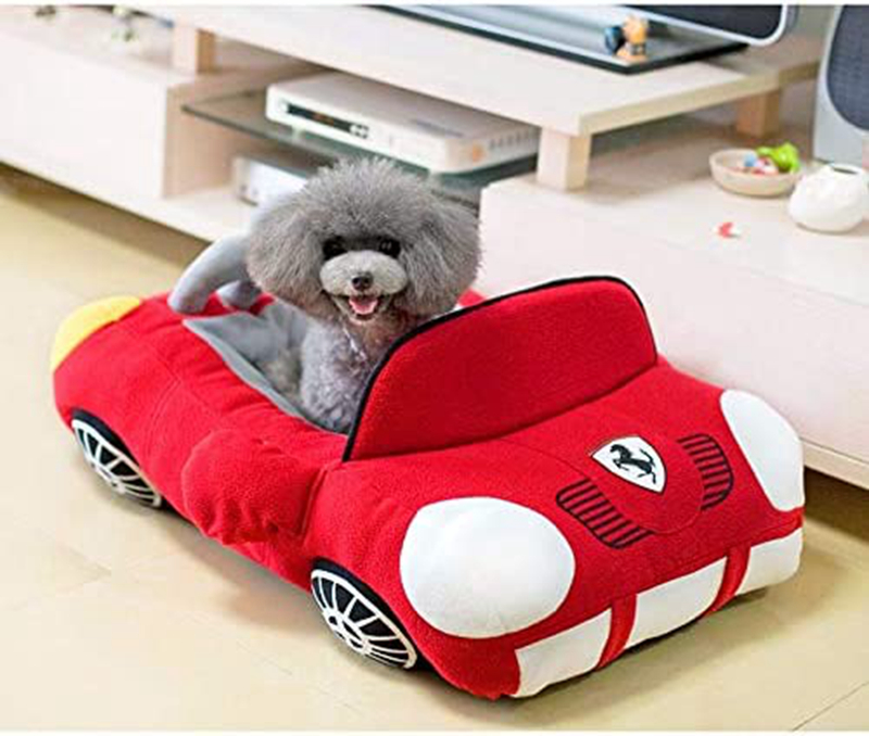 Dee Cute Cozy Pet Beds Cover Kennels for Small-Medium Dog Cool Sports Car Shaped Dogs Bed House Waterproof Warm Soft Puppy Sofa Kennel 27.6"x19.7