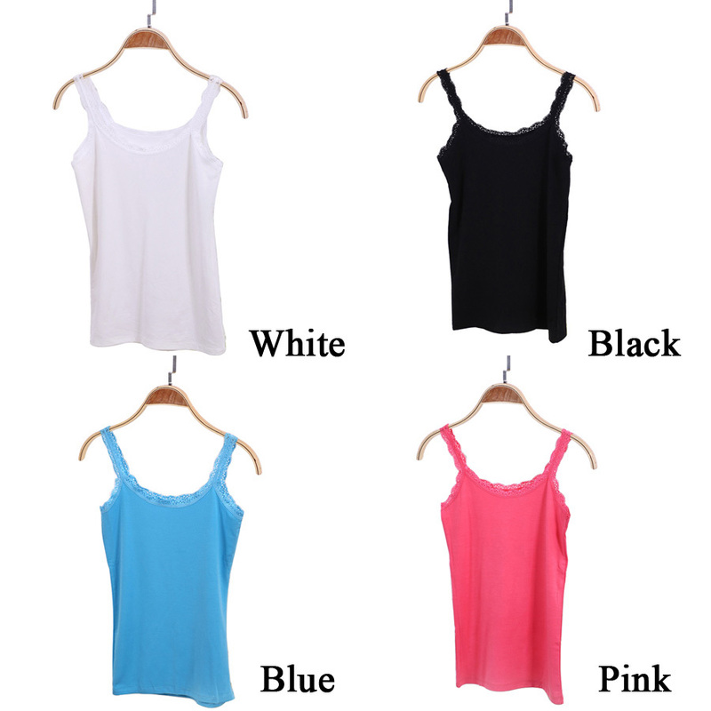 Tank Tops Women Sexy Lace Soft Cotton Solid Sleeveless Vest Camisole Slim Top Cropped Charming Ladies Girls 220325
