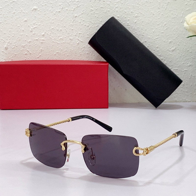 Fashion Designer carti luxury Cool sunglasses highend designer mens male metal frameless rectangular titanium lens coated blue eye protection polarizing gold
Fashion Designer carti luxury Cool sunglasses highend designer mens male metal frameless rectangular titanium lens coated blue eye protection polarizing gold