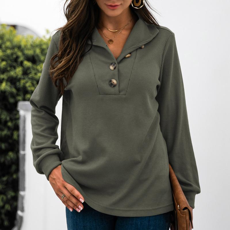 Women' Blouses & Shirts Fashion Women Blouse Buttoned V Neck Long Sleeve Pullover Tops Female Autumn Loose Casual 2022, Khaki
Women' Blouses & Shirts Fashion Women Blouse Buttoned V Neck Long Sleeve Pullover Tops Female Autumn Loose Casual 2022, Khaki