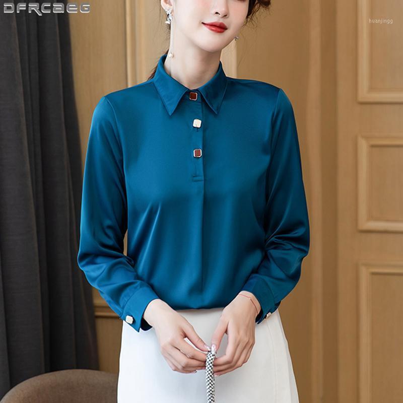 Women's Blouses & Shirts Spring Summer Long Sleeve Shirt Women Elegant OL Smooth Silk Satin Femme Fashion Korean Clothes Pink White Blue Top
Women's Blouses & Shirts Spring Summer Long Sleeve Shirt Women Elegant OL Smooth Silk Satin Femme Fashion Korean Clothes Pink White Blue Top