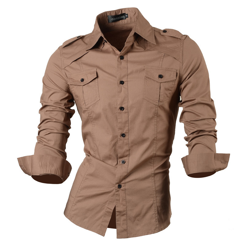 jeansian Spring Autumn Features Shirts Men Casual Jeans Shirt Arrival Long Sleeve Slim Fit Male 8001 220322