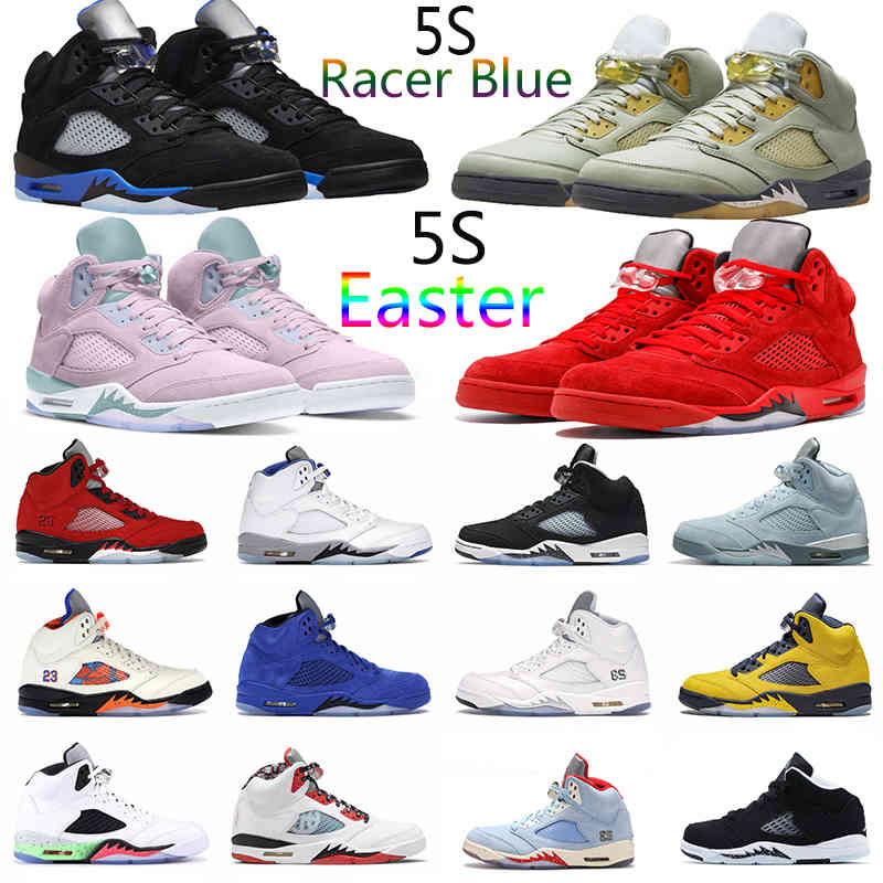 

basketball 5s mens Jumpman shoes 5 Racer Blue Easter Concord Oreo Red Suede Island Green Wolf Gray Fire Red Moonlight White Coment What The