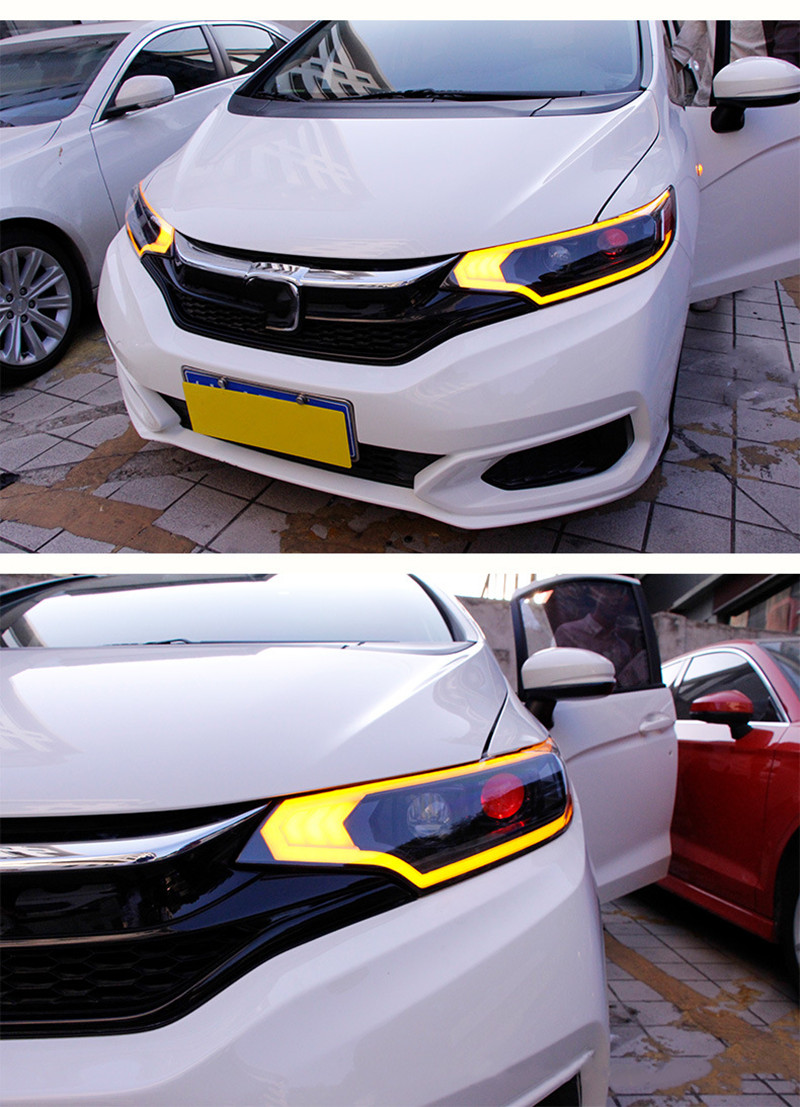 LED Headlight For Honda Jazz Fit Headlight Assembly DRL High Beam Light Streamer Turn Signal 20 14-20 20