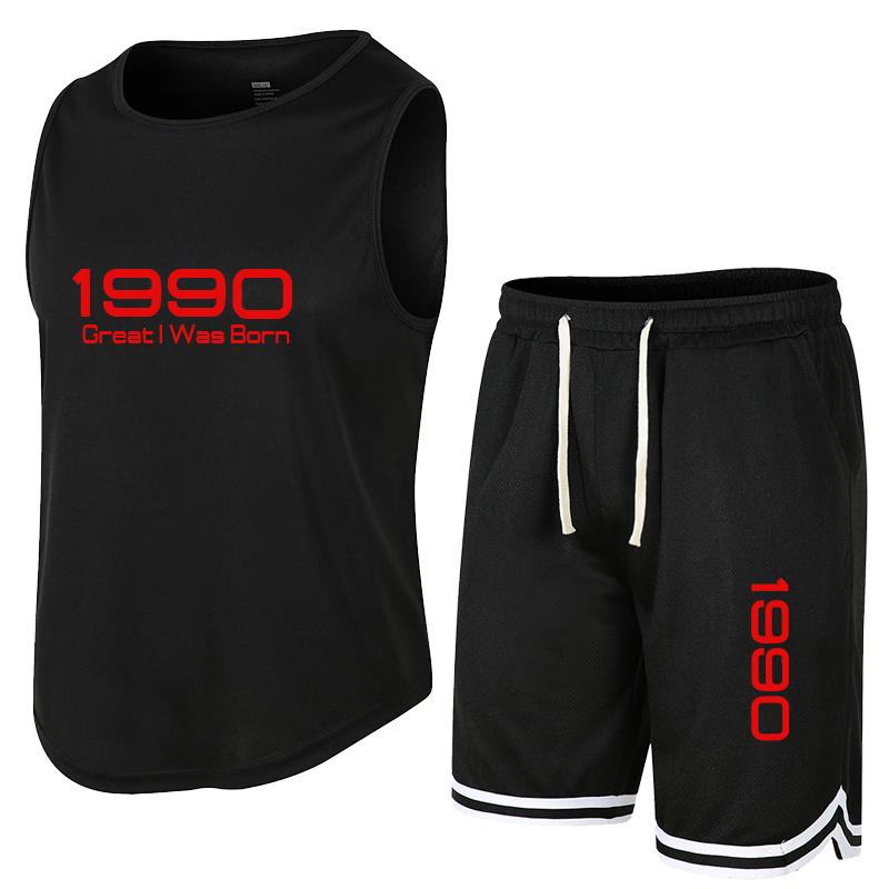 Men's Tracksuits Summer Year Of Birth Tracksuit Sleeveless T-Shirt Set Men Quick Dry Tank Top Shorts Male Fitness Vest Basketball ClothingMe, White02
Men's Tracksuits Summer Year Of Birth Tracksuit Sleeveless T-Shirt Set Men Quick Dry Tank Top Shorts Male Fitness Vest Basketball ClothingMe, White02