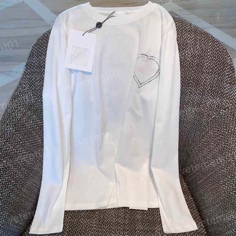 Designer Womens Long-sleeved T-Shirts Contrasting Color Graphic Print Sweet Style Cotton Loose T-shirt Tops Luxury High Quality Tees, White
Designer Womens Long-sleeved T-Shirts Contrasting Color Graphic Print Sweet Style Cotton Loose T-shirt Tops Luxury High Quality Tees, White