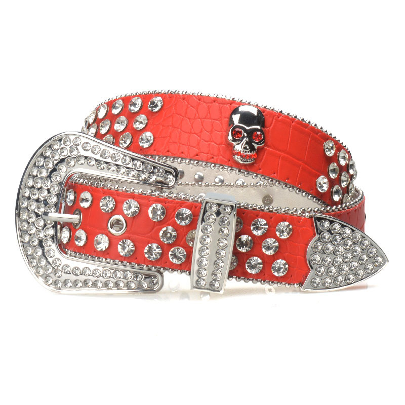 Fashion Rhinestone Diamond Belt Designer Belts Cool Cowboy Jeans Ceinture Femme SKULL Women belt BLACK RED WHITE Waistband With BOX, Multi
Fashion Rhinestone Diamond Belt Designer Belts Cool Cowboy Jeans Ceinture Femme SKULL Women belt BLACK RED WHITE Waistband With BOX, Multi