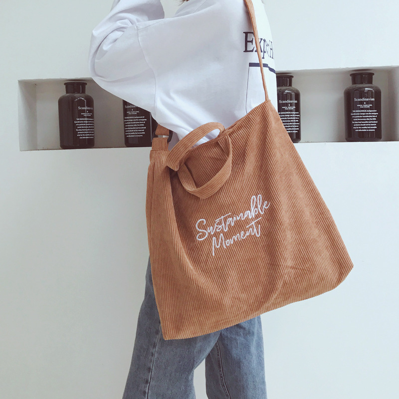 Women Corduroy Shoulder & Crossbody Bags Female Eco Cloth Handbag Large Capacity Zipper Totes Soft Embroidery Messenger Bag, Black
Women Corduroy Shoulder & Crossbody Bags Female Eco Cloth Handbag Large Capacity Zipper Totes Soft Embroidery Messenger Bag, Black