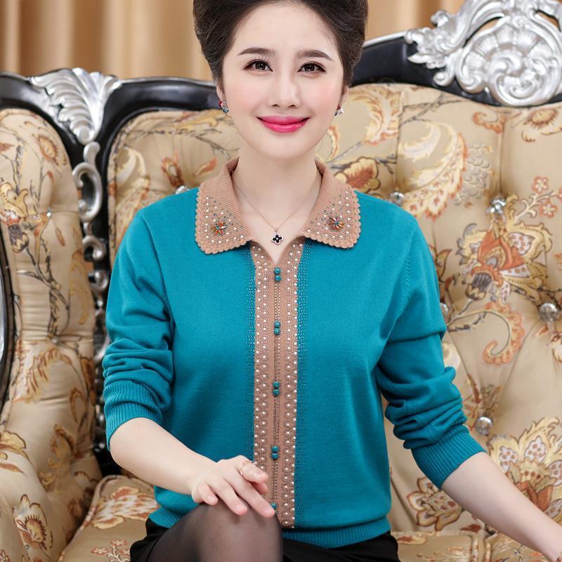 Women's Sweaters Mother Clothing Fall/Winter Diamond Lapel Sweater Middle-aged Mothers Bottoming Knit Plus Size 5XL Loose Women Pullovers, White;black
Women's Sweaters Mother Clothing Fall/Winter Diamond Lapel Sweater Middle-aged Mothers Bottoming Knit Plus Size 5XL Loose Women Pullovers, White;black