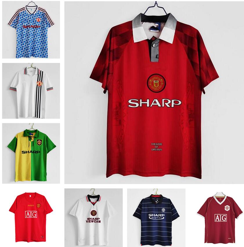 

Retro 84 top 86 88 07 08 90 91 92 93 94 96 98 Manchester soccer jersey BECKHAM CANTONA UTD home Away Man RONALDO KEANE GIGGS united football