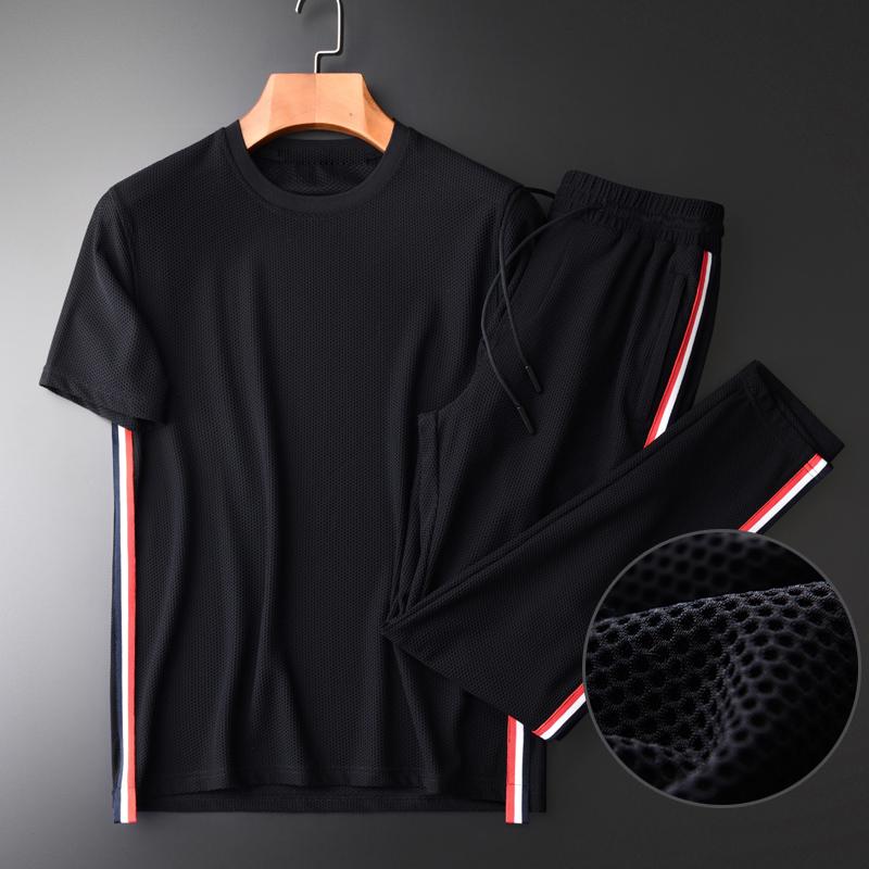 Men's Tracksuits Mesh Men Sets (T-SHIRTS+PANTS) Side Ribbon Design Short Sleeve T-shirt Mans Plus Size 4XL Summer Sport Mens, Black
Men's Tracksuits Mesh Men Sets (T-SHIRTS+PANTS) Side Ribbon Design Short Sleeve T-shirt Mans Plus Size 4XL Summer Sport Mens, Black