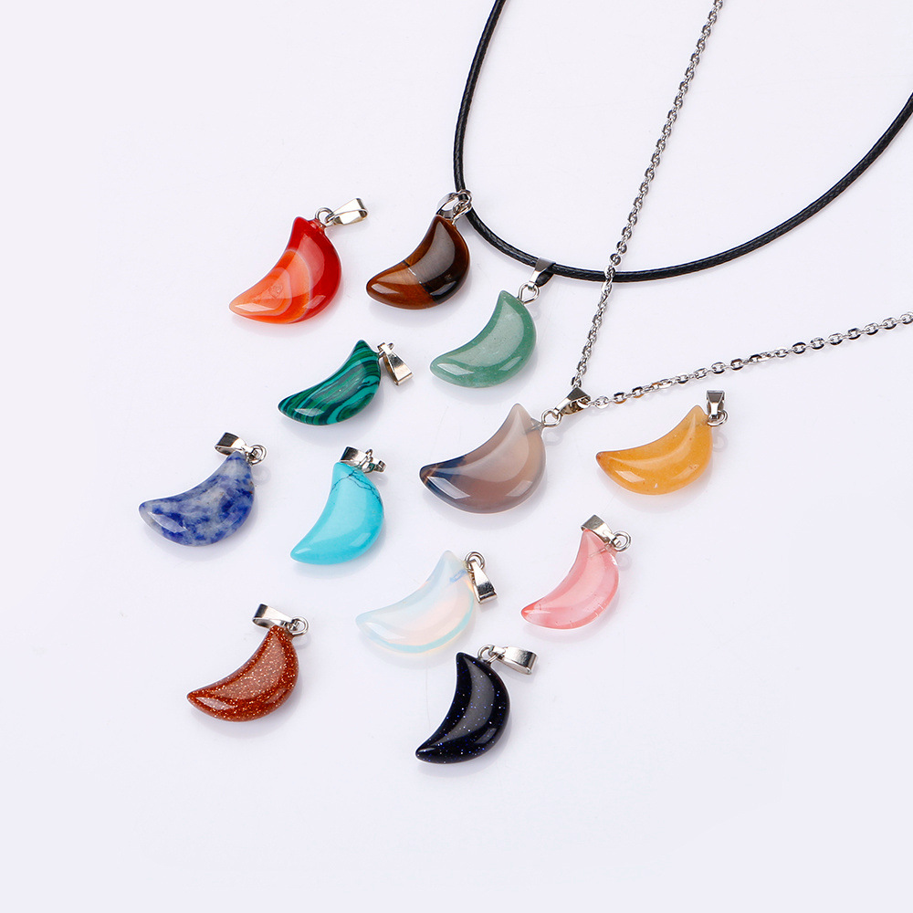 Natural stone Chakra Reiki Healing necklace Quartz Crystal cross Heart love Pendant Necklaces for women men jewelry