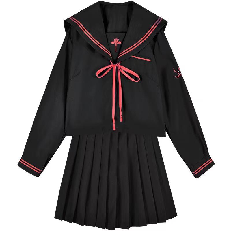 Clothing Sets Schoolgirl Uniforms Dark Devil Embroidery Jk Japanese School Uniform Cosplay Student Collage Sailor Suit Female BLACKClothing, Tops skirt tie sets
Clothing Sets Schoolgirl Uniforms Dark Devil Embroidery Jk Japanese School Uniform Cosplay Student Collage Sailor Suit Female BLACKClothing, Tops skirt tie sets