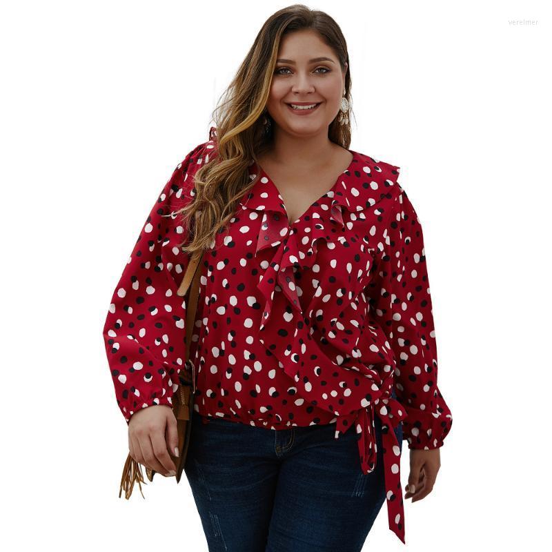 Women's Blouses & Shirts Plus Size Women Tops Polka Dot Print Ruffles V-neck Long Sleeve Casual Spring Autumn Outerwear TP92055Women's Vere2, Red
Women's Blouses & Shirts Plus Size Women Tops Polka Dot Print Ruffles V-neck Long Sleeve Casual Spring Autumn Outerwear TP92055Women's Vere2, Red