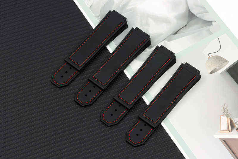 Luxury brand Black red stiching 27*19mm nature Sile rubber band band for Hublot strap for F1 series Tools H220419
Luxury brand Black red stiching 27*19mm nature Sile rubber band band for Hublot strap for F1 series Tools H220419
