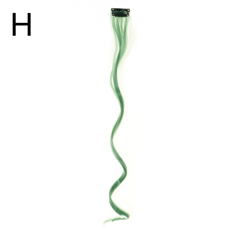 Colored hairpiece Clip in Hair Extensions Heat-Resistant Synthetic straight Hairpieces for Women Multi-Colors Party Highlights