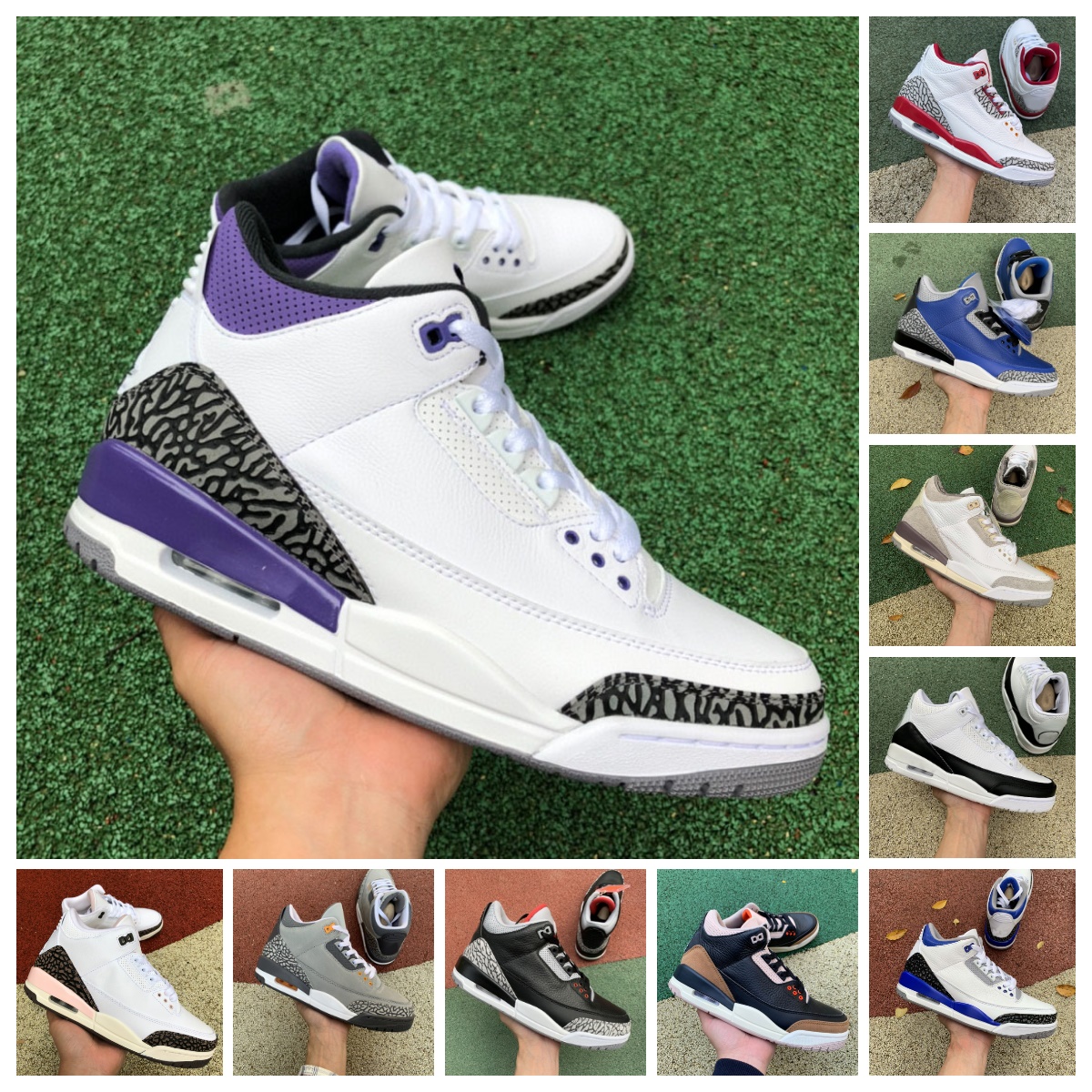 Jumpman 3 3s Mens Basketball Shoes Dark Iris Racer Blue Fragment UNC Cardinal Red Cement Black Cat A Ma Maniere Cool Grey Laser Orange Designer Trainer Sports Sneakers, Bubble package bag
Jumpman 3 3s Mens Basketball Shoes Dark Iris Racer Blue Fragment UNC Cardinal Red Cement Black Cat A Ma Maniere Cool Grey Laser Orange Designer Trainer Sports Sneakers, Bubble package bag