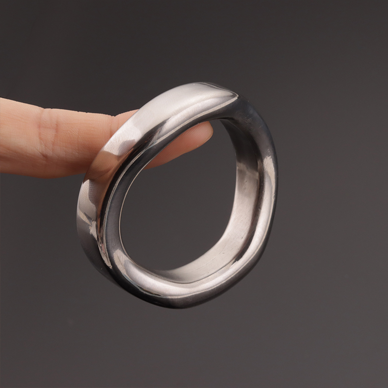 3 Size Heavy Duty Cockring Stainless Steel Ball Scrotum Stretcher Metal Penis Cock Ring Arc Delay Ejaculation Male sexy Toy 18