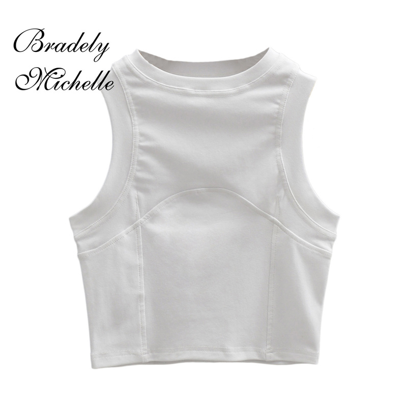 BRADELY MICHELLE Girls Summer Arrival Short Casual Half High Collar Solid Color Knitted Vintage Tights Tanks 220316