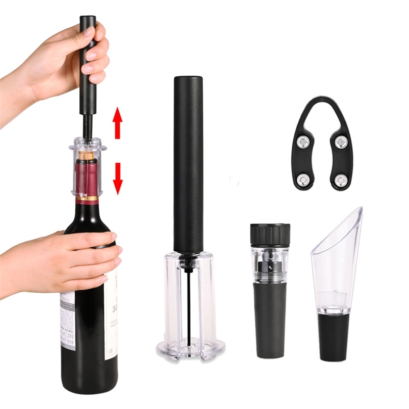 

Air Pump Wine Bottle Opener Air Pressure Vacuum Red Wine Stopper Beer Lid Opener Corkscrew Corks Out Tool Stainless Steel Pin 220714