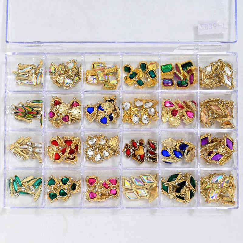 240Pcs/Box-Pre-made Nail Charm /Gems for 8 Best 3D Nail Supplies (2021) Bowknot/Crown /Glitter Rhinestones Nails Charms Diamonds Y220408