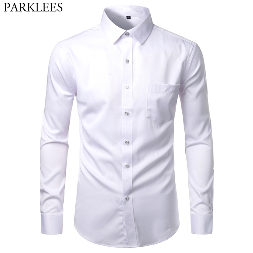 Mens White Bamboo Fiber Dress Shirts Slim Fit Wrinkle Free Casual Shirt Chemise Non Iron Easy Care Elastic Wedding Working Shirt 210701, Light blue 
Mens White Bamboo Fiber Dress Shirts Slim Fit Wrinkle Free Casual Shirt Chemise Non Iron Easy Care Elastic Wedding Working Shirt 210701, Light blue