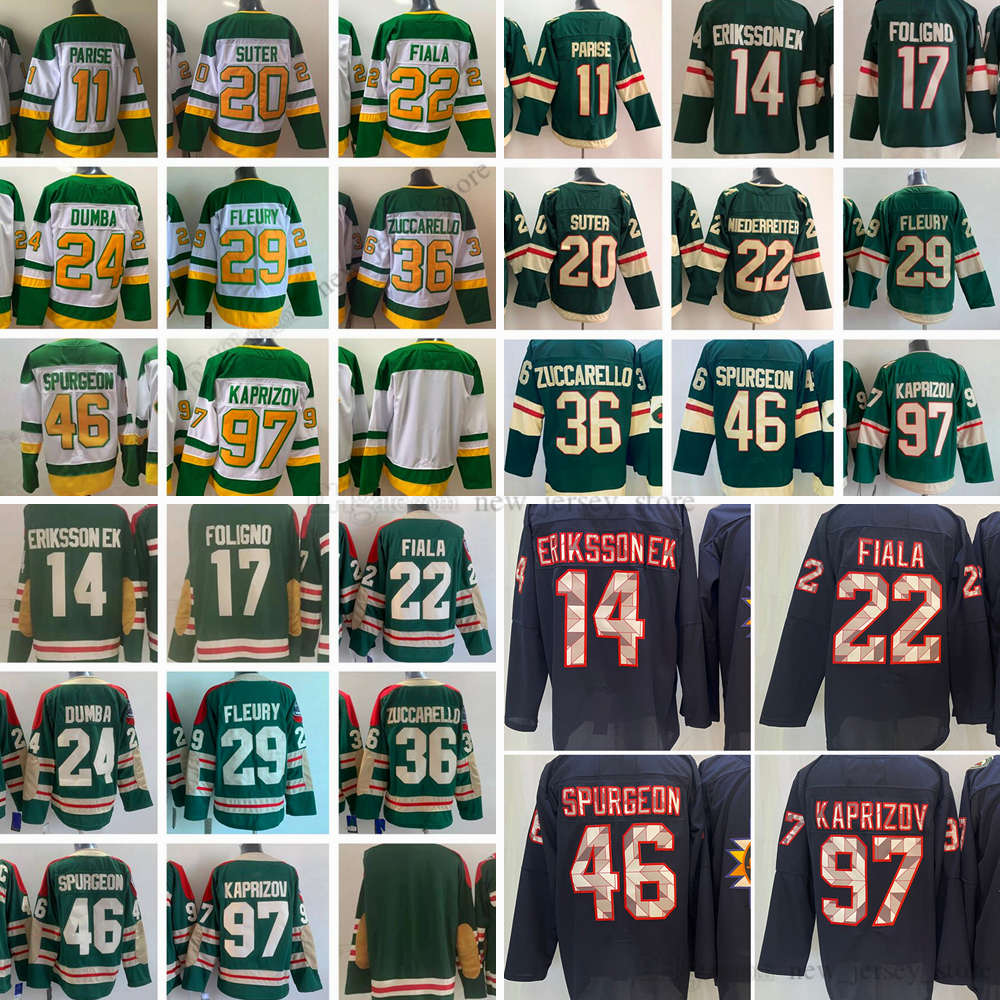 Movie College Ice Hockey Wears Jerseys Stitched 14JoelEriksson 17MarcusFoligno 22KevinFiala 29Marc-AndreFleury 46JaredSpurgeon 97KirillKaprizov Men Jersey, As picture
Movie College Ice Hockey Wears Jerseys Stitched 14JoelEriksson 17MarcusFoligno 22KevinFiala 29Marc-AndreFleury 46JaredSpurgeon 97KirillKaprizov Men Jersey, As picture