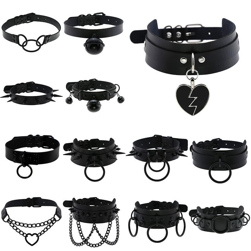 Chokers Goth Punk Spike Rivet Choker Collar For Women Black Round Heart Bell Belt Necklace Neck Strap Cosplay Chocker Gothic AccessoriesChok
Chokers Goth Punk Spike Rivet Choker Collar For Women Black Round Heart Bell Belt Necklace Neck Strap Cosplay Chocker Gothic AccessoriesChok
