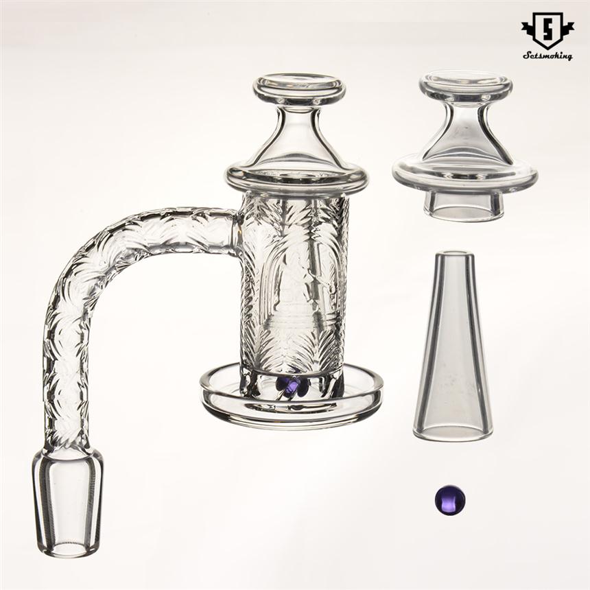 Smoking Accessories New quartz spinner banger set with deep carving pattern 1 glass terp pearl 1 carb cap 1 cone 821 822 SKGA1781S315S
Smoking Accessories New quartz spinner banger set with deep carving pattern 1 glass terp pearl 1 carb cap 1 cone 821 822 SKGA1781S315S